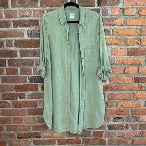 Zara Shirt dress Green